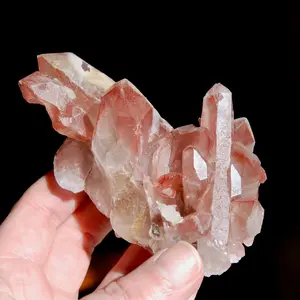 3.9in 271g ET Isis Face Tantric Twin Soulmate Strawberry Pink Lemurian Quartz Crystal Cluster Dreamsicle, Serra do Cabral, Brazil