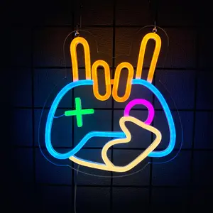 Kavaas Gamer Neon Sign, Game Controller LED Sign for Gaming Room Decor - Game Neon Sign for Teen Boy Room Decor - Best Gamer Gifts for Boys, Kids