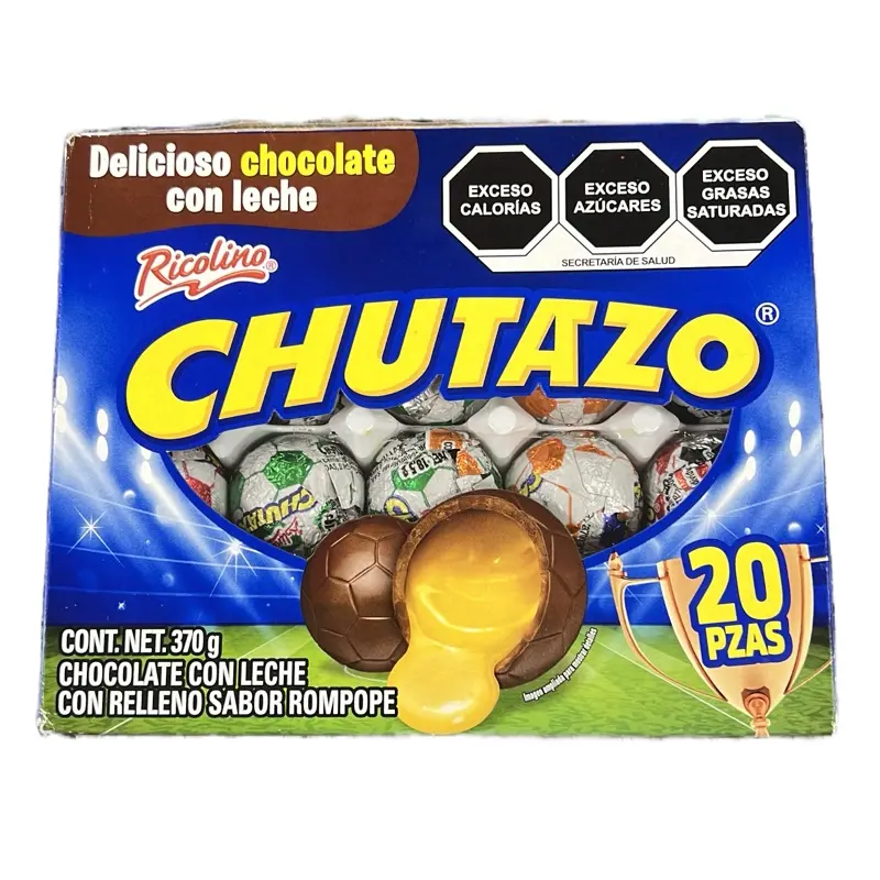 Riccolino Chutazo 20ct Chocolate with Leche - Snack - 20 Pazas Exceding Calories, Exceding Azúcar, Exceding Saturadas