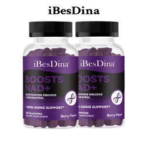 iBesDina Boosts NAD+ Berry Flavor Gummies for Promotes Cellular Renewal Energy, and Radiant Skin Health - 2 Bottles