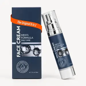 Men's 6-in-1 Lightweight Facial Cream, Daily Hydrating Moisturizer with Vitamin C, Jojoba Oil, Vitamin E, Hyaluronic Acid, Skin Care Routine Support, 1 Pack, 1.7 FL OZ