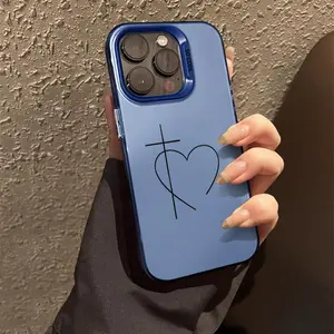 Jesus Love You Pattern Men's Phone Case for iPhone 17/16 15 14 Pro Max 13 12 11 XR XS Plus Shockproof Drop Protective Durable PC Smartphone Cover