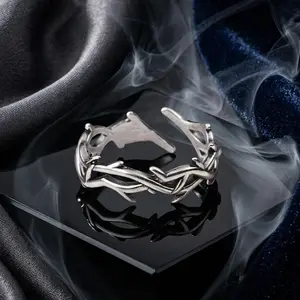 Crown of the Savior/ Thorn Ring - Elegant Silver Tone Design for Men and Women