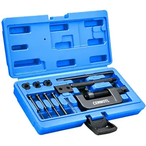 CENWOTL 15-Piece Motorcycle Chain Breaker and Rivet Tool Kit - Universal Chain Tool Suitable for 25 to 630 Sizes, Used for Chain Removal on Dirt Bikes, Bicycles, and ATVs (Blue)