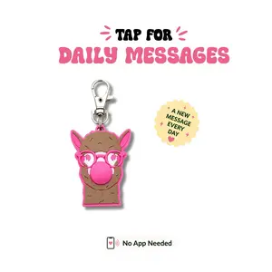 Handmade NFC Bubblegum LlamaBag Charm - Tap Phone for Daily Affirmations, Cute Keychain Gift