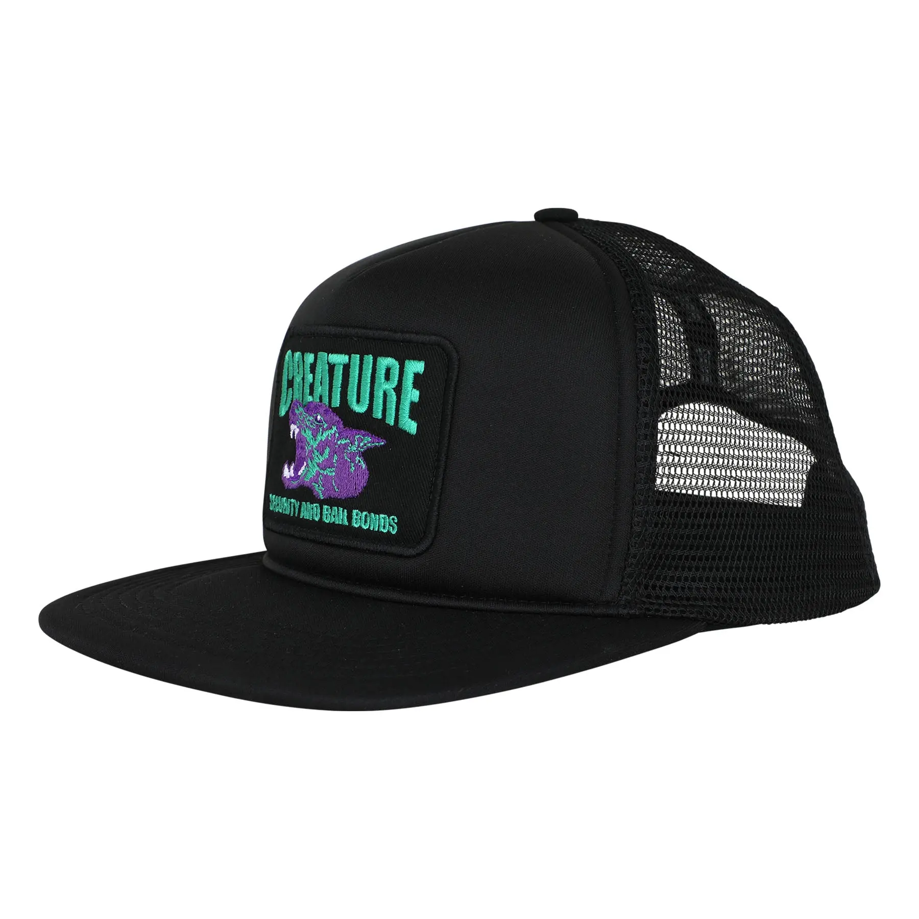 Creature Skateboards Security Service Snapback Hat, Adjustable Low-Profile Baseball Cap for Skateboard Enthusiasts, Fitted, Street, Woven Patch With Merrowed Edge