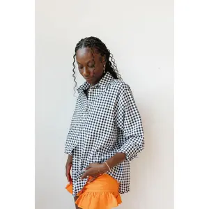 oversized gingham top