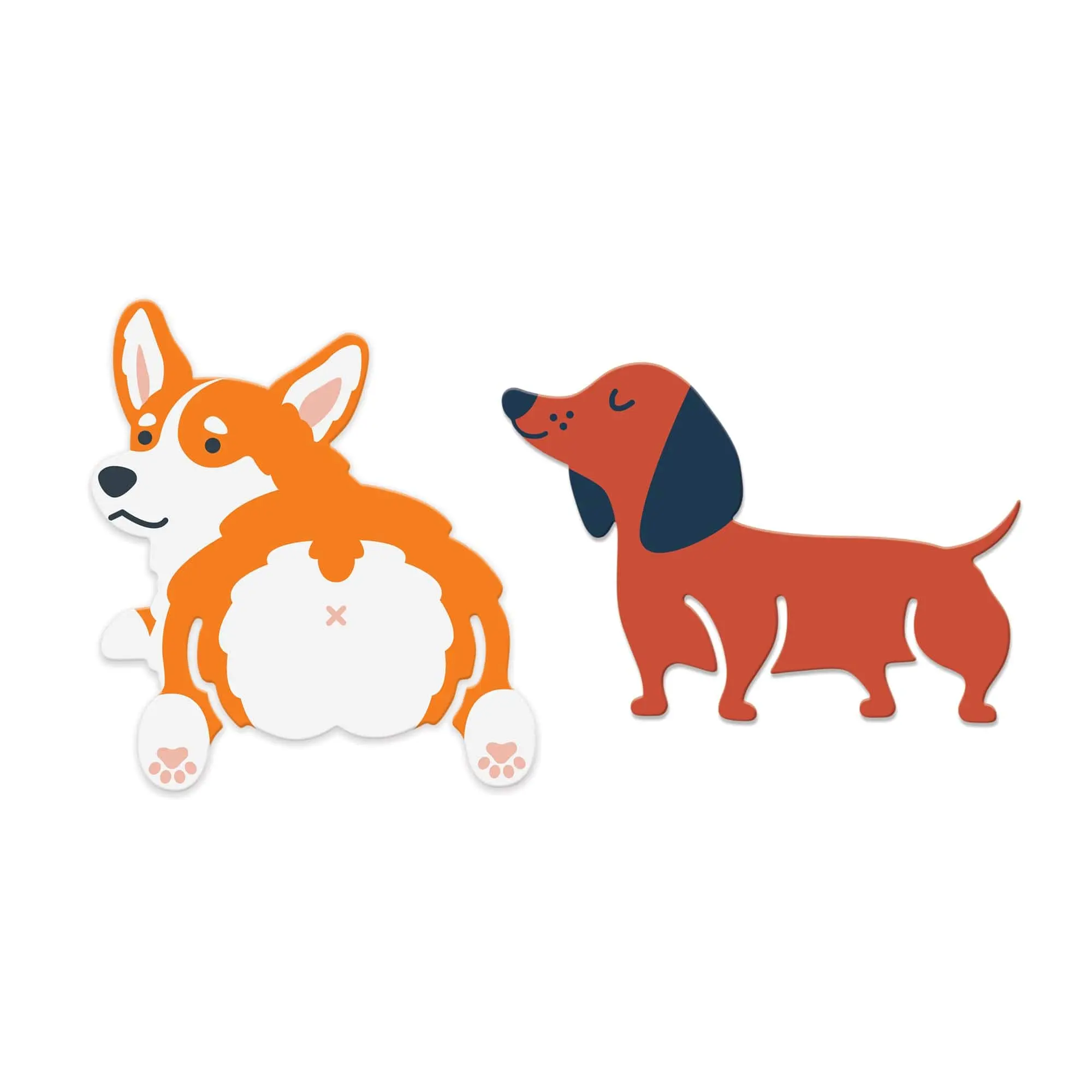 SHORT TALE Dog Bookmarks, Set of 2 Page Markers, Corgi and Dachshund, Playful Dog Clips for Books, Planners, Journals and Reading, Great for Dog and Book Lovers