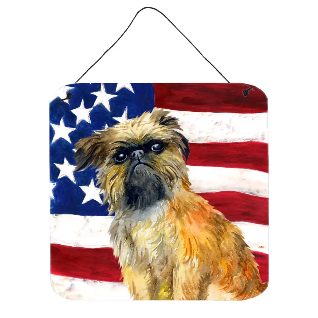 Brussels Griffon Patriotic Aluminium Artwork Hanging Prints, Home Decor for Room Decor (Wall or Door Use)