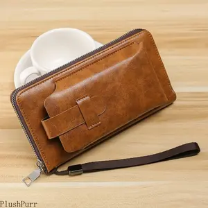 Men's Long PU Leather Bifold Clutch Wallet - Business Fashion Billfold with Multi-Card Slots, Large-Capacity Portable Phone Pocket, Slim, Durable, Lightweight Design - Ideal for Business Meetings, Daily Commute, Bifold Wallet, Business Fashion Wallet summ