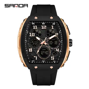 Sanda electronic watch customization comes with pictures and samples to process the watch barrel-shaped multi-functional sports watch, and the manufacturer OEM customization.