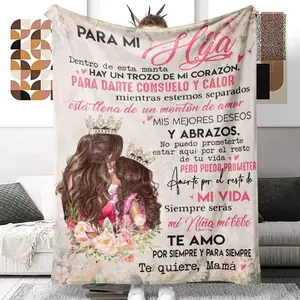 Character & Letter Pattern Blanket, 1 Count Soft Warm Throw Blanket, Air-conditioned Room Blanket, Warm Nap Blanket for Home & Office, Slogan Print Blanket