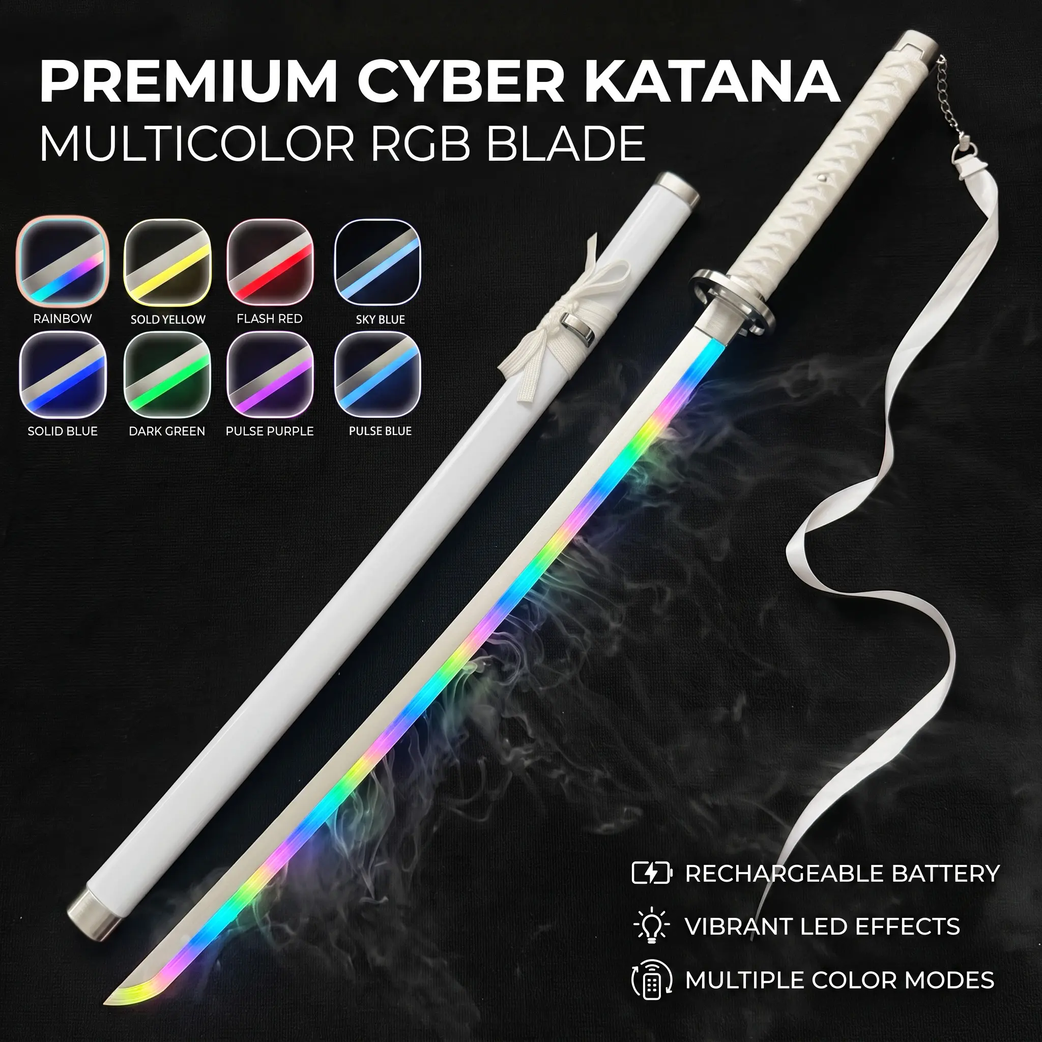 Death God Lucy Cosplay Toy Sword, 9-Color Lighting Effects, Spray Function, Decorative Toy Prop for Cosplay Enthusiasts