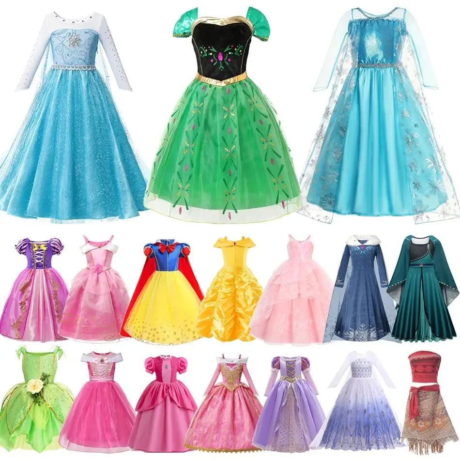open lace back dress BIBUTY Princess Dresses for Girls Dress up Clothes Trunk, Pretend Play   StockCalifornia