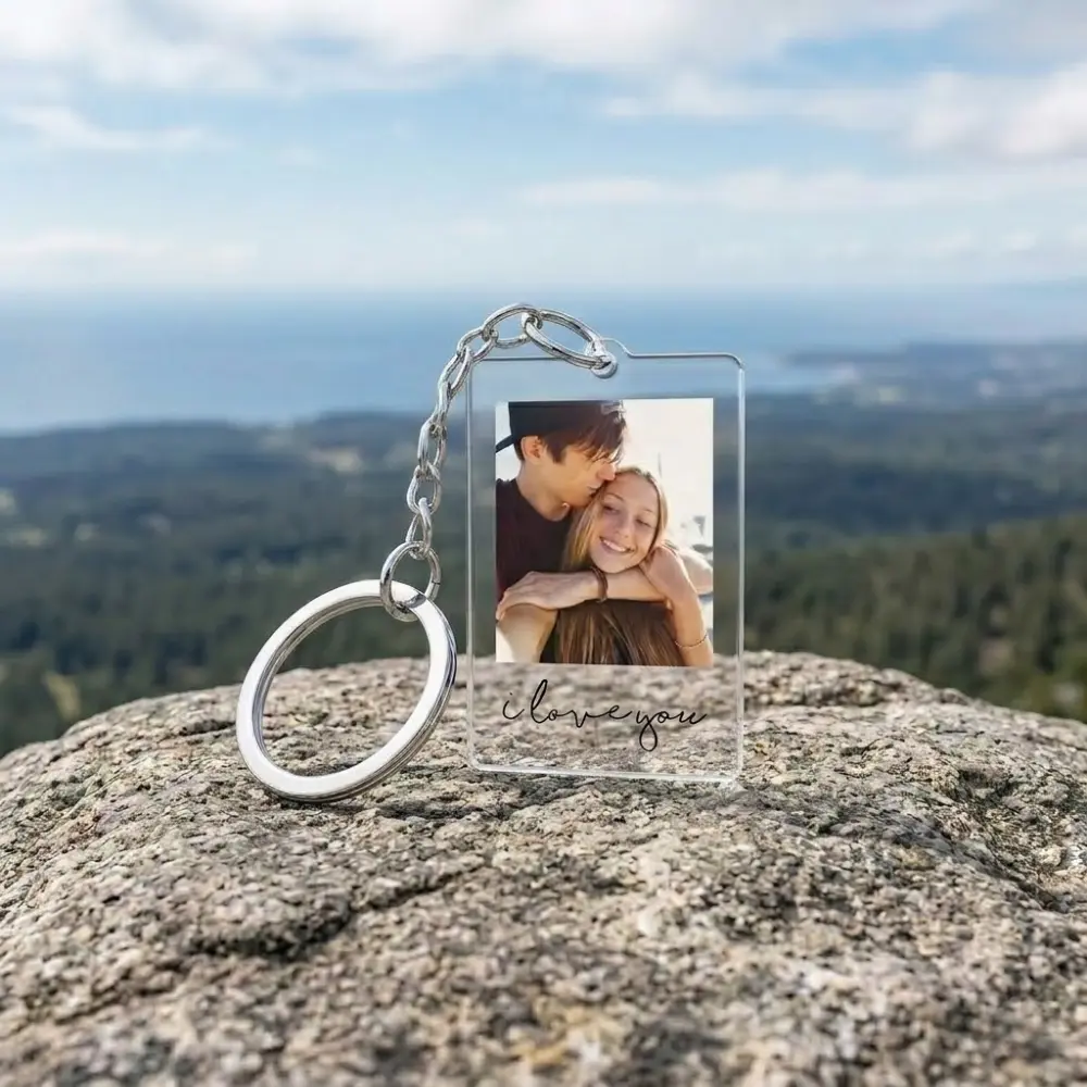Personalized Custom Photo Keychain, Custom Picture Keyring, Personalized Keepsake Gift