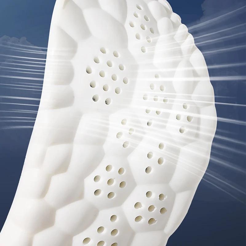 1/2/4Pairs Latex Sport Insoles Soft High Elasticity Shoe Pads Orthotic Breathable Shock Absorption Cushion Arch Support Insole COSYLEE