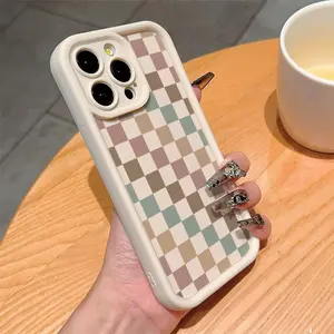 Checkerboard Pattern Phone Case, Anti-drop Cellphone Protective Case, Total Protective Shockproof Mobile Phone Cover for iPhone 11 12 13 14 15 16 Pro Max/Pro/Plus