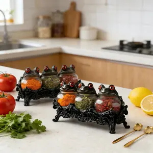 Gothic Style Witch Frog Jar, Screw-Off Frog Lid, Spices Herbs Storage, Spice Jars, Canister