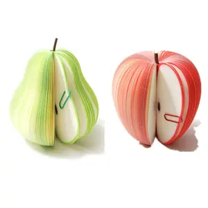 2pcs Apple Pear Sticky Notes, Fruit Design Memo Pads, Convenient Adhesive Paper Stickers, Perfect for Office & Home Use, Reminders