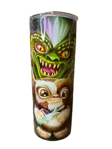 Gremlins - Gizmo & Spike - The Rules - 20oz Skinny Sublimation Tumbler - Amys Custom Creations - Amy's Tumbler Junkies - Your Favorite Tumbler Shop!