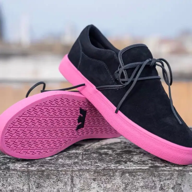 Supra Cuban Slip On Shoes Black Pink West Coast Colorway Unisex Skate Shoes