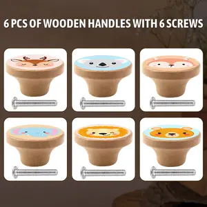 6PCS Art Nouveau Style Pulls, Handcrafted Wooden Drawer Pulls and Kitchen Cabinet Knobs, Dresser Drawer Handles, Polished Surface, Personalized Pattern Design, Decorative Drawer Pulls, Home Decor, Interior Decoration.