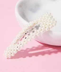 Faux Pearl Triangle Barrette