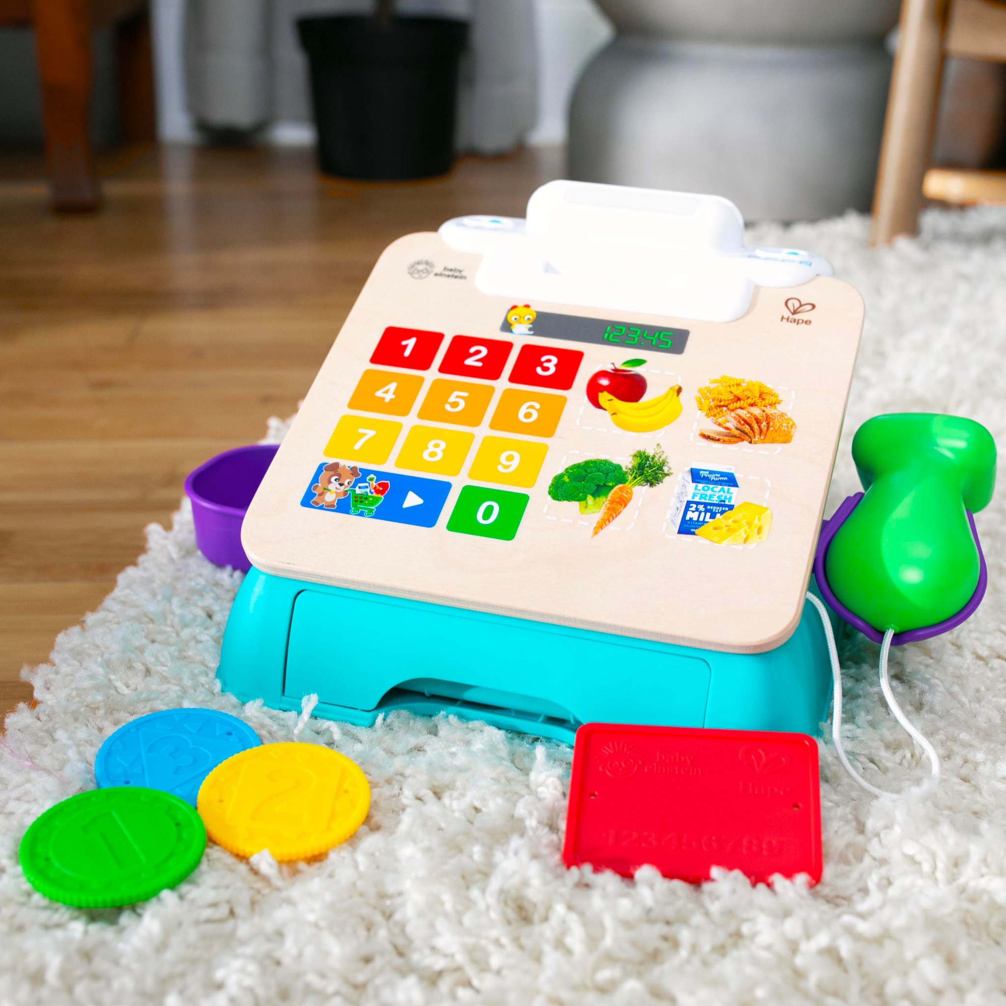 Baby Einstein Magic Touch Cash Register Pretend to Check Out Toy, Real Sounds and Music, Ages 9 Months and Up