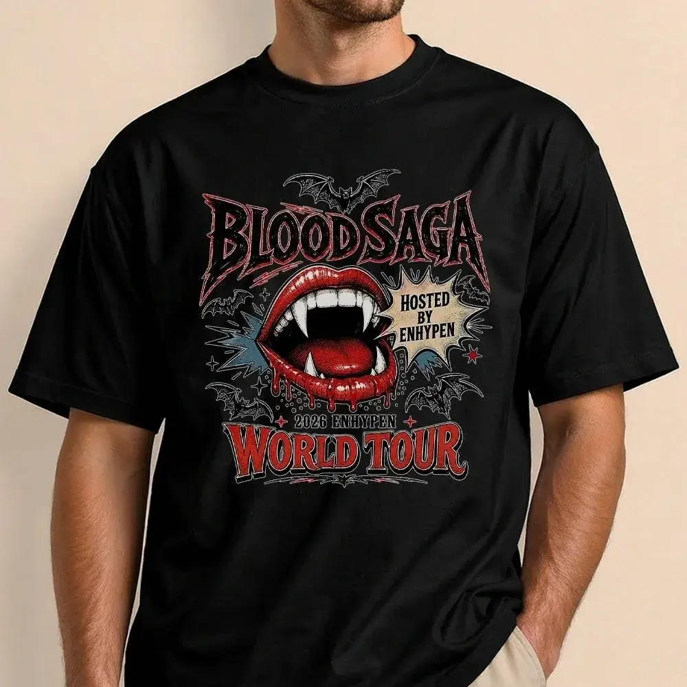 Adult And Youth #Enhypennn World Tour 2026 T-Shirt, Blood #Sagaa Merch Reprint T-Shirt, Gift for Fan, Vintage Style Graphic T-Shirt