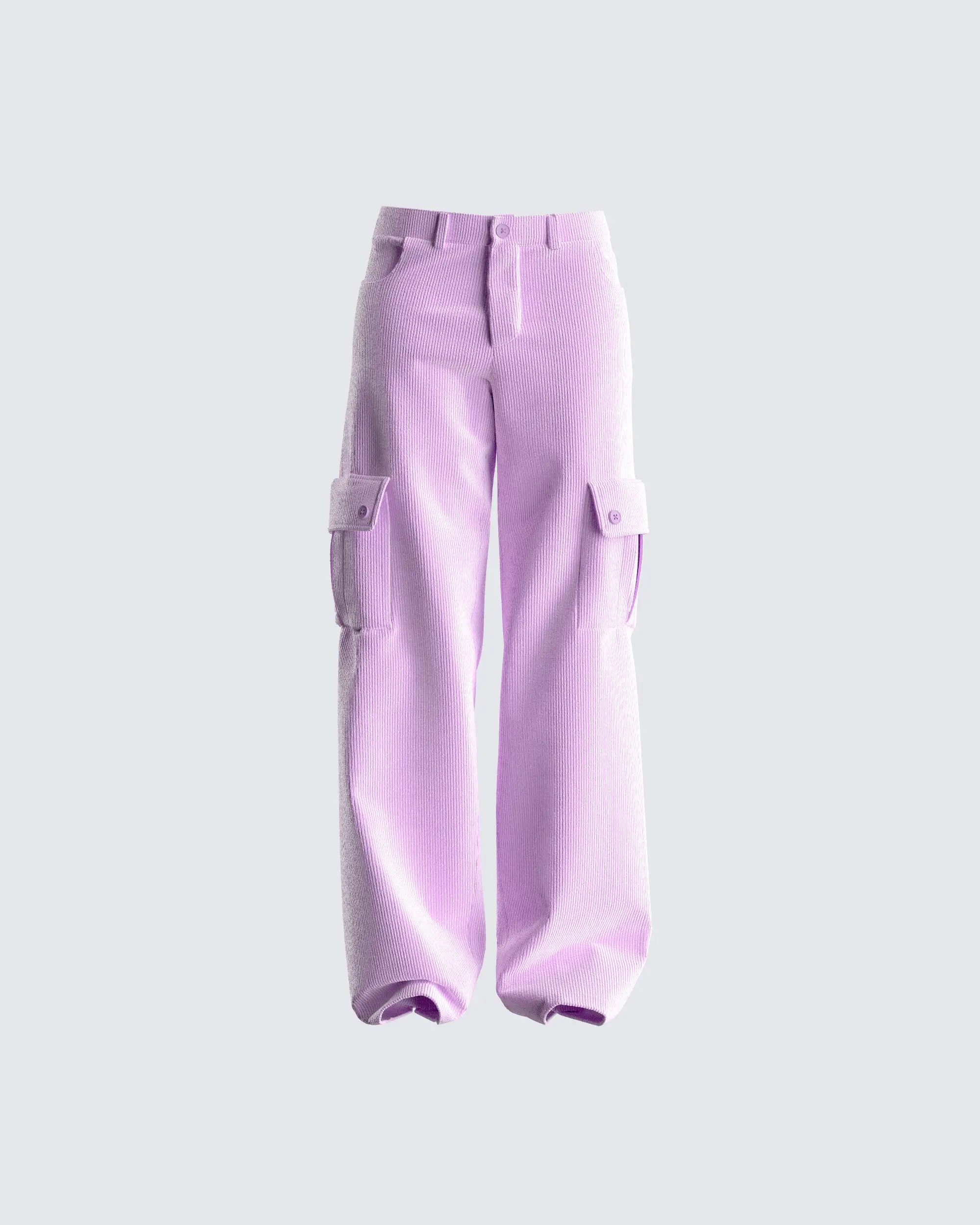 Lisa Lavender Corduroy Cargo Pant