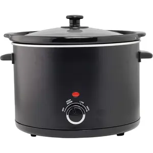Slow Cooker 5.5 Quart Crock, with Easy Cooking Options, Dishwasher Safe Pot and Glass Lid, Matte Black
