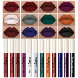 Qibest Matte Liquid Lipstick Intensely Pigmented Long-Lasting Waterproof Sweatproof, Non-Sticky Cup, Available in 24 Colors, Suitable for All Makeup Looks