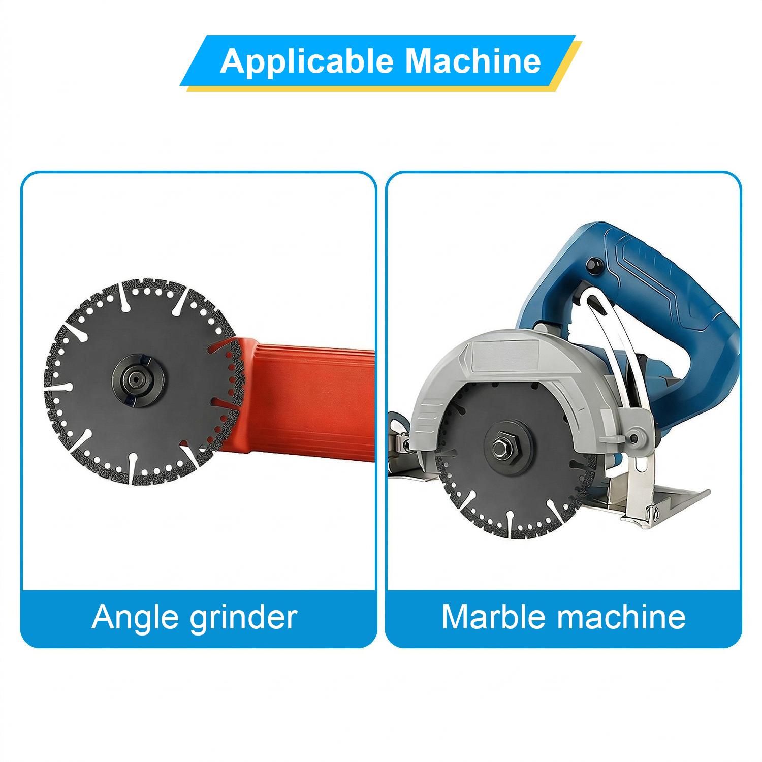 3PCS 4.5" Multi-Material Cutting Blades, Dry Cut Saw Blades for Angle Grinder, Cutting Metal, Cast Iron, Tile, Stone, Marble & Plastic, Heavy Duty Angle Grinder Tool Accessories