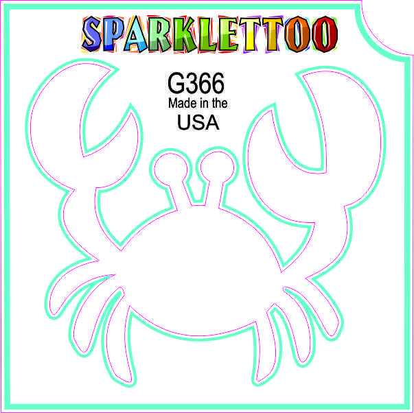212 MAIN FDA-Safe Ruby Red Cosmetics Crab-Shaped Tattoo Stencils (G366) - 1.5x2.3x2.3 in, 3-Ply, Glitter Effect, 100-Pack for Men's Special Occasion Costumes & Accessories