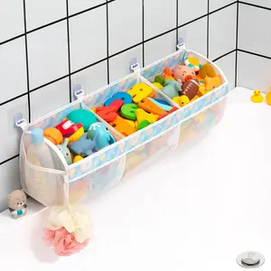 Mesh Bath Toy Storage for Tub - Sorting Baby Toys Bath Tub Toy Holder - Extra Large Capacity Bath Toy Organizer with Large Openings, Quick-Drying and Breathable