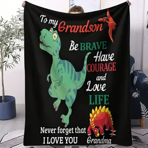 Fun Cartoon Dinosaur Print Blanket, Skin-Friendly Comfortable Daily Use, Easy Foldable Storage, Perfect for Kids and Adults
