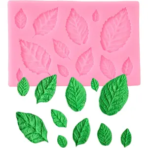 Silicone Rose Flower Leaf Fondant Mold For Cake Decoration Chocolate Cupcake Topper Gum Paste Candy Polymer Clay