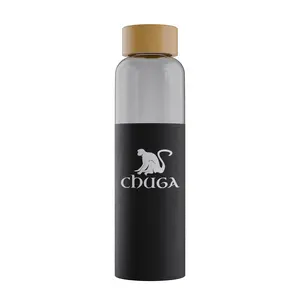 Chuga Monkey Glass Bottle with Bamboo Lid