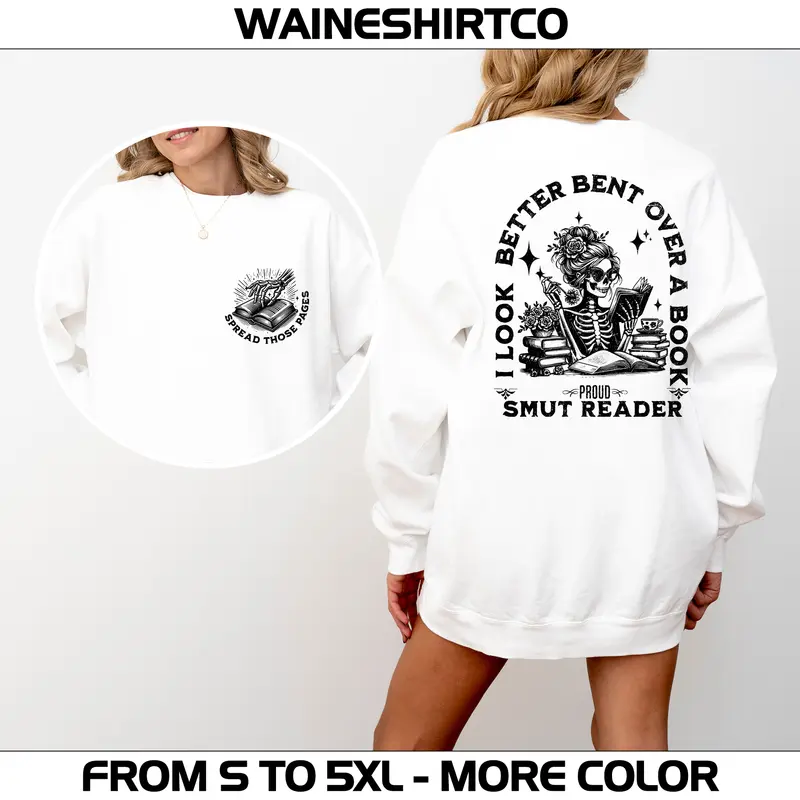 Smut Readers Sweatshirt, Book Lover Gift For Her, Funny Reading Shirt, Spread Those Pages Spicy Reader Novelty, Funny Gift For Mom, Dark Romance Womenswear