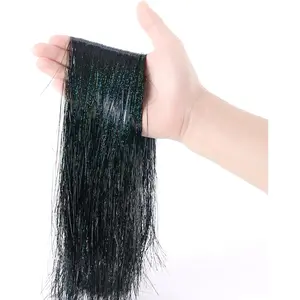 3000pcs 18in Black Foil Fringe Icicle Tinsel Strand for Christmas Tree Decor Christmas Holiday Birthday Supplies