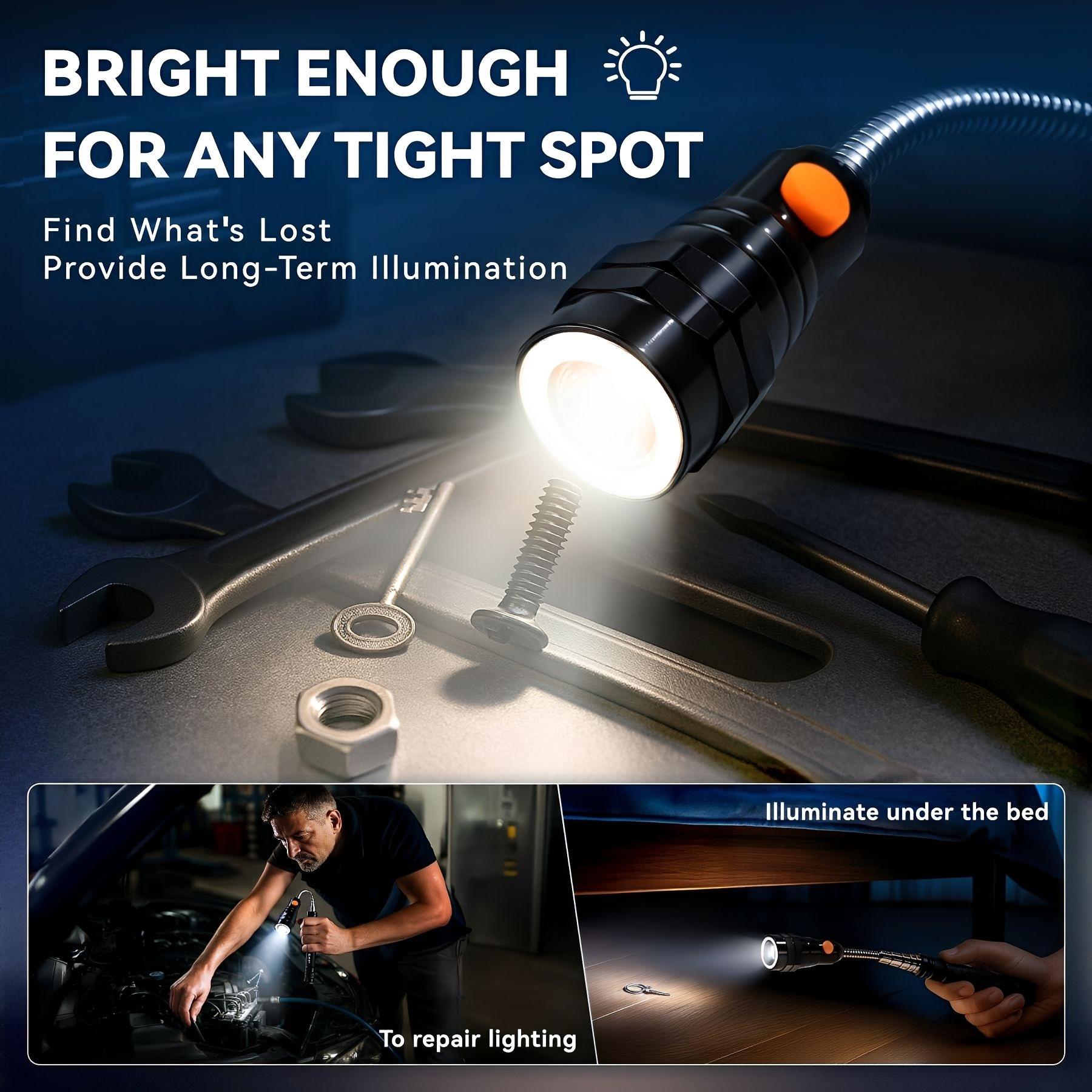 Extendable Magnetic Pickup Tools - Telescoping Magnet with LED Flashlight Gifts for Men, Fathers Day Mens Gifts from Daughter Son, Birthday Gifts for Men Dad Him