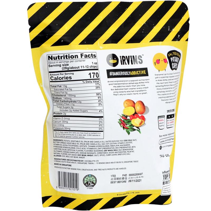 Irvins Salted Egg Snacks –Salmon Skin, Potato Chips Original & Potato Chips Hot Flavors