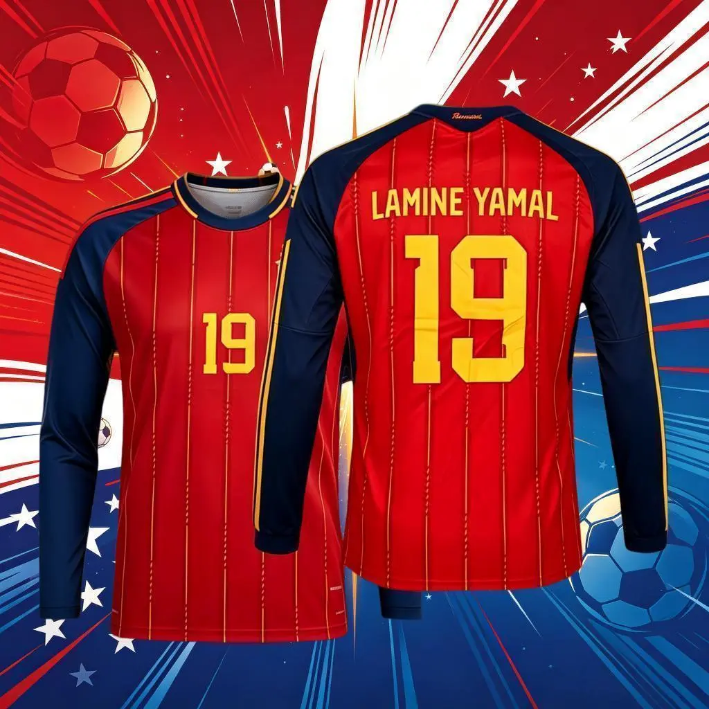 2026 Spain National Home And Away 19# Lamineyamal 20# Pedri Short And Long Sleeve Soccer Jersey Fans Version Breathable