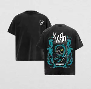 Korn Vintage Graphic Shirt Hoodie & SweatShirt – Souvenir of Sadness Acid Wash Heavy Cotton Oversized Unisex Nu Metal Band Tee, Washed Rock Streetwear Top