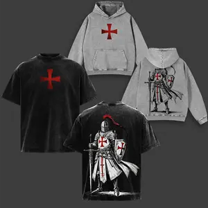 Crusader Knight Christian Knight Templar T-Shirt Hoodie & Sweatshirt Vintage Washed, Crusader Armor of God Tee, Jesus Warrior Cross Graphic Shirt, Religious Faith Top, Christian Apparel Gift , Church Outfit