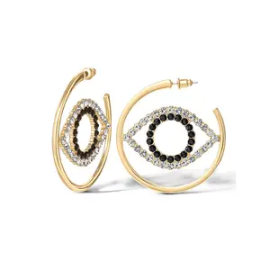 Crystal Eye Hoop Earrings