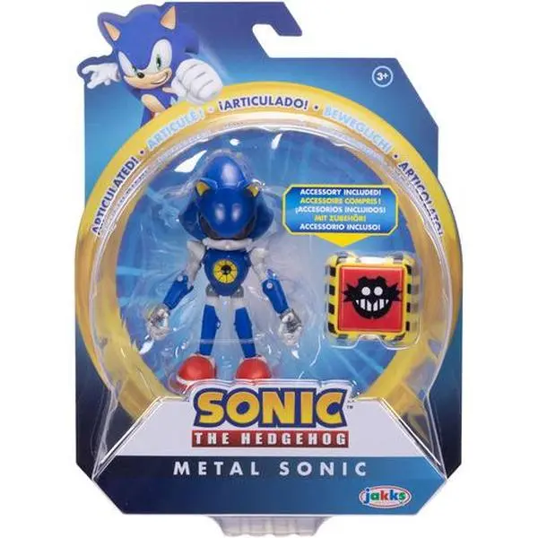 Jakks Pacific Sonic 4in High Articulated Figures Toyset - Unisex New 4-Piece Wave 21 Assortment, Includes Accessory, Collectors' TV Movie Char. Statue