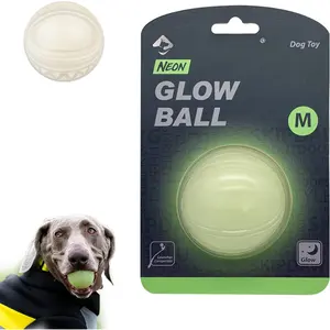 Interactive Squeaky Light Up  Ball - Glow in Dark, Floating , Durable TPR, Lightweight, Bouncy Tennis Ball for Dogs, 2.5 Inches, 1 Pack