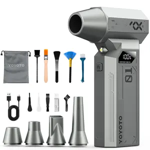 YOYOTO-2026-Z1 Compressed Air Duster with LED Display & Brushless Motor, 150000RPM Electric Air Duster for Computer, Keyboard, Car, Balloon Inflation, Cordless Turbo Fan with 4 Gear Air Blower