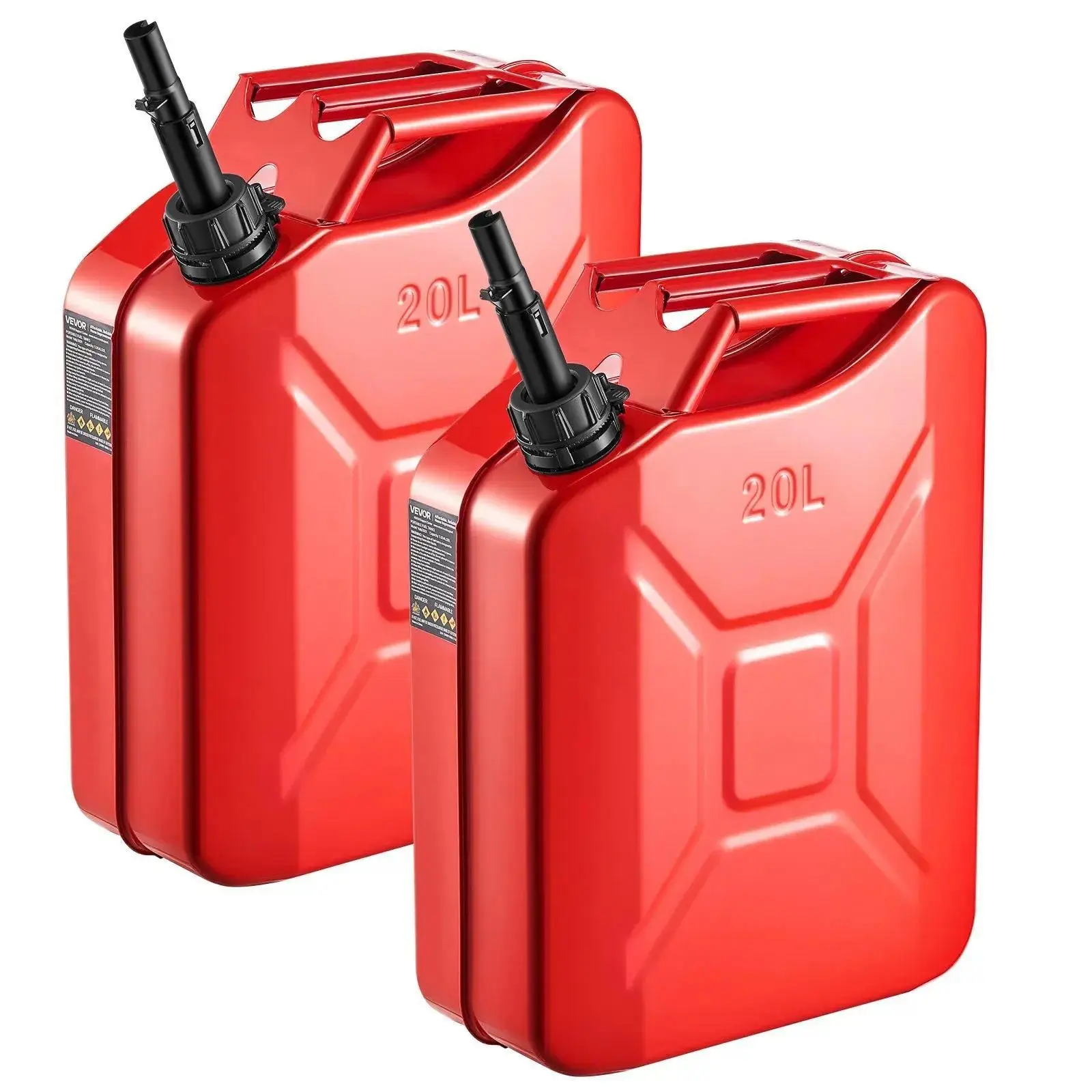 Durable Sturdy Metal Jerry Can by Jerry Fuel - 5.3 Gal/20L Leakproof, Corrosion-Resistant, Heat-Resistant Gas Tank with PP Spout, Comfort Handle, 6 L/min Max Flow Rate, Portable for ATV, Car Refueling, Outdoor Use, Smooth Pouring, Durability Focused, Trav